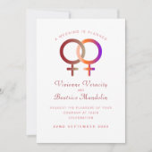 Rainbow-lesbische Hochzeit Einladung (Vorderseite)