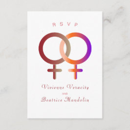 Rainbow lesbische Hochzeit Rsvp Einladung