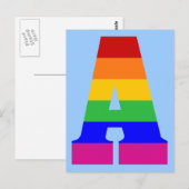 Rainbow Letter A Postkarte (Vorne/Hinten)