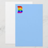 Rainbow Letter B Briefpapier (Vorne/Hinten)