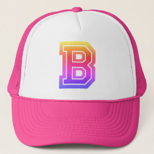 Rainbow Letter 'B' Monogram Truckerkappe