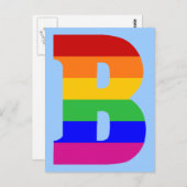 Rainbow Letter B Postkarte (Vorne/Hinten)