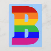 Rainbow Letter B Postkarte (Vorderseite)