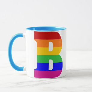 Rainbow Letter B Tasse