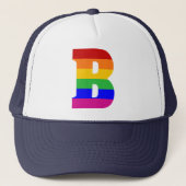 Rainbow Letter B Truckerkappe (Vorderseite)