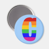 Rainbow Letter C Magnet (Vorderseite/Rückseite)