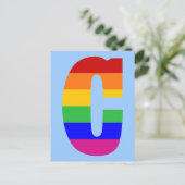 Rainbow Letter C Postkarte (Stehend Vorderseite)