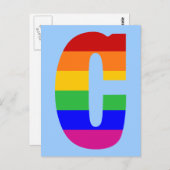 Rainbow Letter C Postkarte (Vorne/Hinten)
