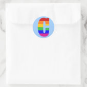 Rainbow Letter C Runder Aufkleber (Tasche)