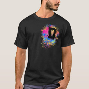 Rainbow Letter D Initial Mit Monogramm farbenfroh T-Shirt