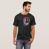 Rainbow Letter D Initial Mit Monogramm farbenfroh T-Shirt (Vorne ganz)