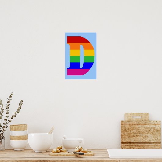 Rainbow Letter D Poster (Küche)