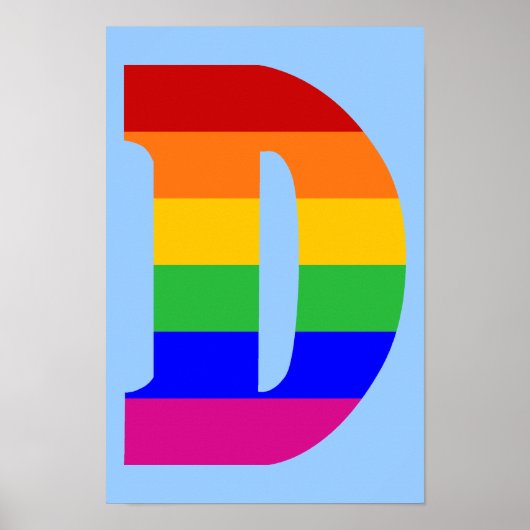Rainbow Letter D Poster (Vorne)