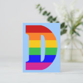 Rainbow Letter D Postkarte (Stehend Vorderseite)