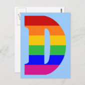 Rainbow Letter D Postkarte (Vorne/Hinten)