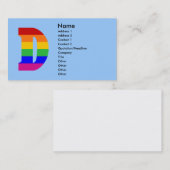 Rainbow Letter D Visitenkarte (Vorne/Hinten)