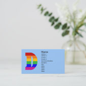 Rainbow Letter D Visitenkarte (Stehend Vorderseite)