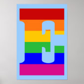 Rainbow Letter E Poster (Vorne)