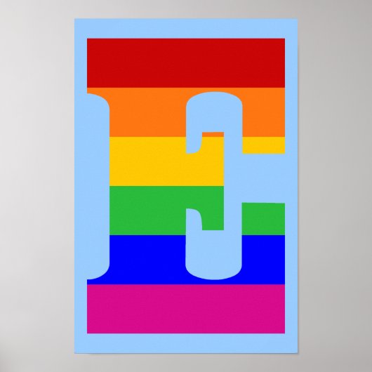 Rainbow Letter E Poster (Vorne)