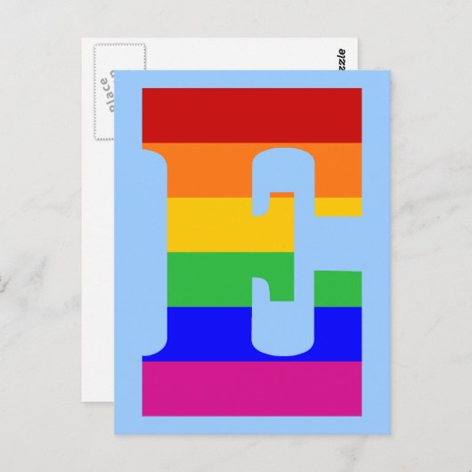Rainbow Letter E Postkarte (Vorne/Hinten)