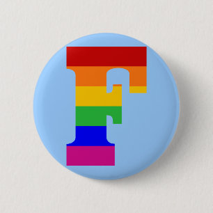 Rainbow Letter F Button