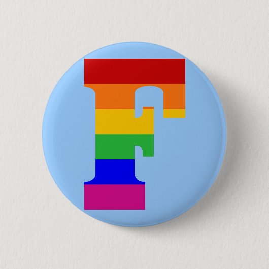 Rainbow Letter F Button (Vorderseite)