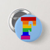 Rainbow Letter F Button (Vorne & Hinten)