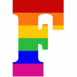 Rainbow Letter F Fotoskulptur Ornament<br><div class="desc">Ein einfacher Buchstabe des Alphabets in Regenbogenstreifen. Ein perfektes Geschenk für jeden mit der ersten F</div>