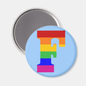 Rainbow Letter F Magnet (Vorderseite/Rückseite)