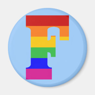 Rainbow Letter F Magnet