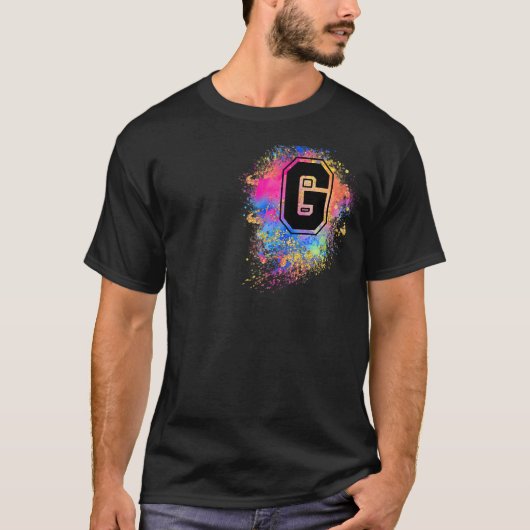 Rainbow Letter G Initial Mit Monogramm farbenfroh T-Shirt (Vorderseite)