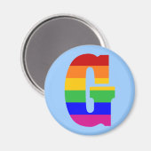 Rainbow Letter G Magnet (Vorderseite/Rückseite)