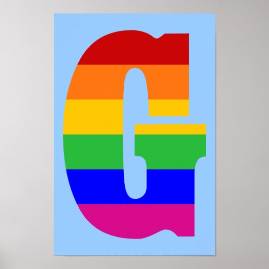 Rainbow Letter G Poster (Vorne)