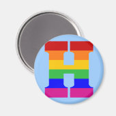 Rainbow Letter H Magnet (Vorderseite/Rückseite)