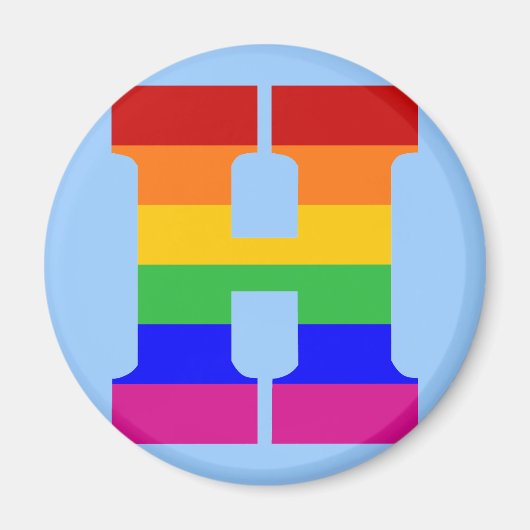 Rainbow Letter H Magnet (Vorne)