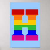 Rainbow Letter H Poster (Vorne)