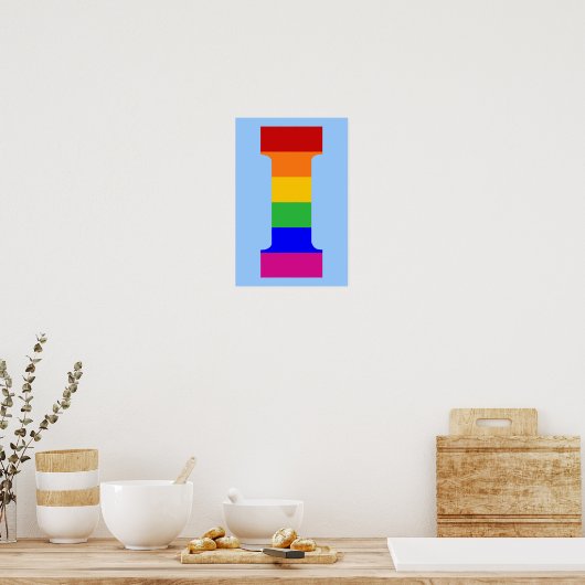 Rainbow Letter I Poster (Küche)