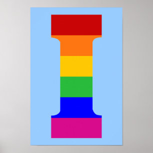 Rainbow Letter I Poster