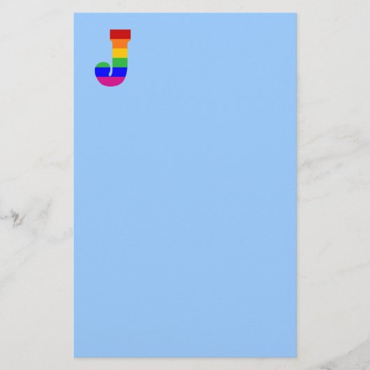 Rainbow Letter J Briefpapier (Vorderseite)