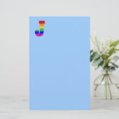 Rainbow Letter J Briefpapier (Stehend Vorderseite)