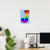 Rainbow Letter J Poster (Heimbüro)