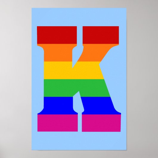 Rainbow Letter K Poster (Vorne)