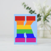 Rainbow Letter K Postkarte (Stehend Vorderseite)