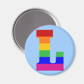 Rainbow Letter L Magnet (Vorderseite/Rückseite)
