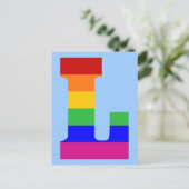 Rainbow Letter L Postkarte (Stehend Vorderseite)
