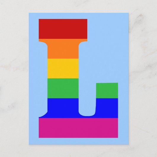 Rainbow Letter L Postkarte (Vorderseite)