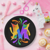 Rainbow Letter M Monogram Abstract Pappteller (Party)