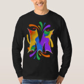 Rainbow Letter M Monogram Abstract T-Shirt (Vorderseite)