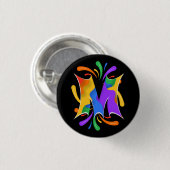 Rainbow Letter M Monogram Abstrakt Button (Vorne & Hinten)