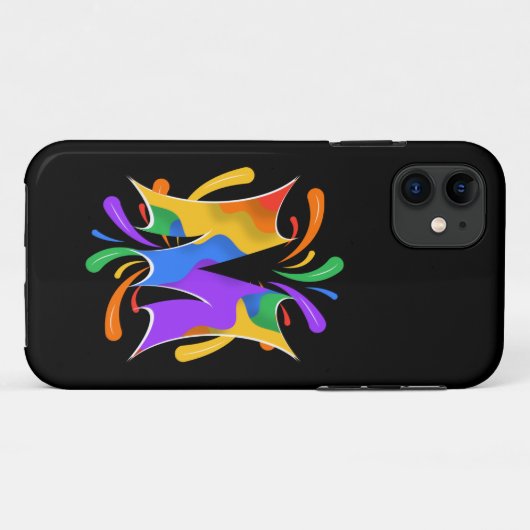 Rainbow Letter M Monogram Abstrakt Case-Mate iPhone Hülle (Rückseite (Horizontal))